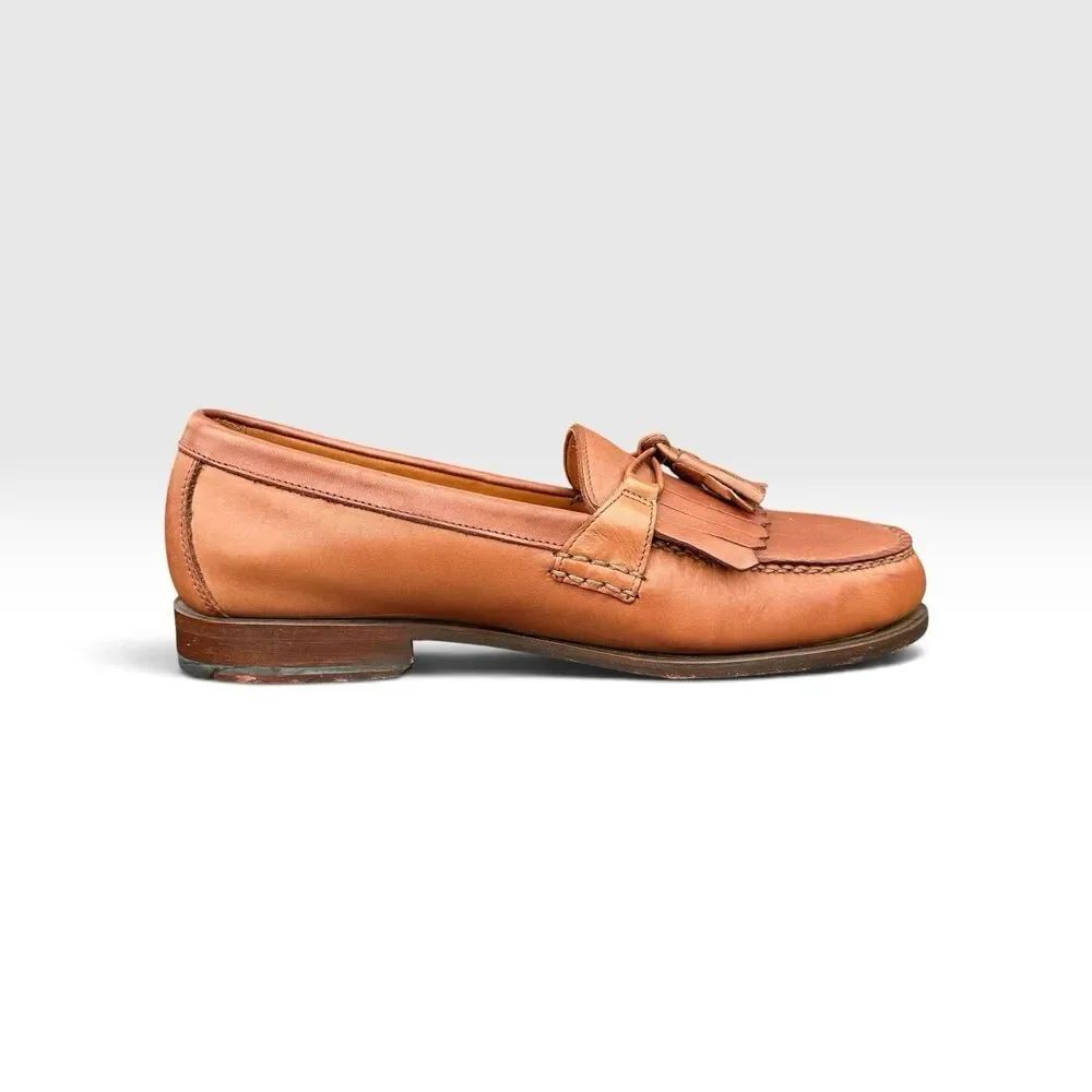 Rockport Mens 9.5 W Kiltie Tassel Loafers Brown Leather DMX Comfort Shoes